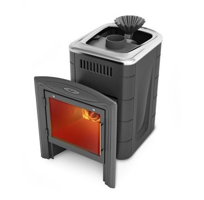 Дровяная банная печь TMF Гейзер Мини 2016 Inox Витра ЗК ТО антрацит в Урае