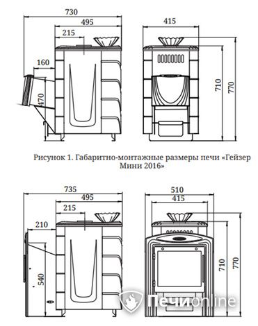 Дровяная банная печь TMF Гейзер Мини 2016 Carbon ДН КТК ЗК антрацит в Урае