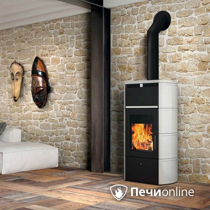 Печь-камин Edilkamin Flamma 24 kw V.A. Bianco Panna с Т/О в Урае