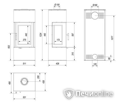Печь-камин Kratki THOR/VIEW в Урае