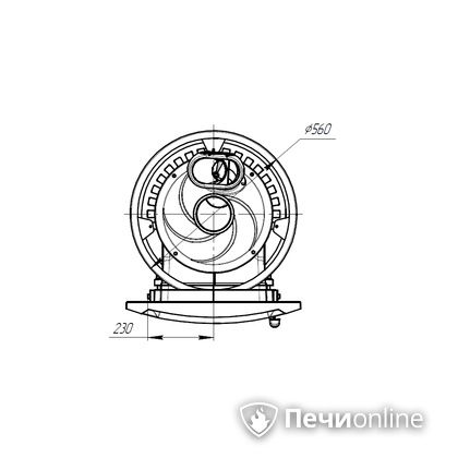 Дровяная печь-каменка Прометалл Атмосфера L короткий топливный канал сетка в Урае