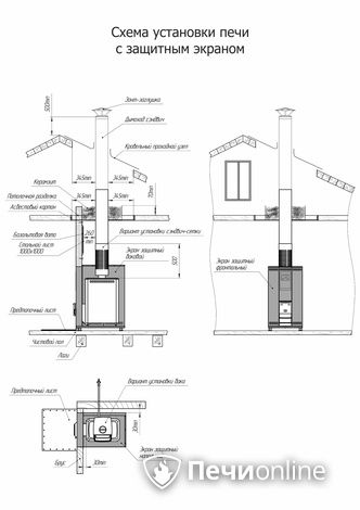 Дровяная банная печь Теплодар Кузбасс-20 ТК Панорама (2018) в Урае