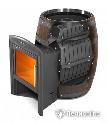 Дровяная банная печь TMF Вариата Cast Витра Баррель палисандр в Урае