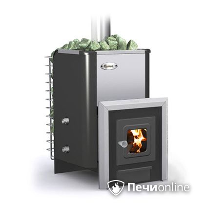 Дровяная банная печь Ермак -Элит 16-С стекло нержавеющая сталь в Урае