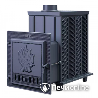 Дровяная банная печь Гефест ЗК-30 чугунная дверца закрытая каменка в Урае