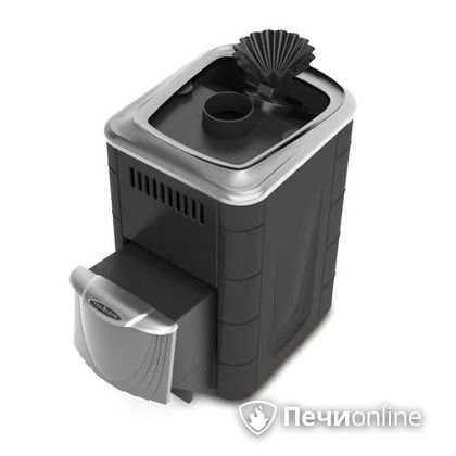 Дровяная банная печь TMF Гейзер Мини 2016 Carbon закрытая каменка нержавеющая дверь антрацит в Урае