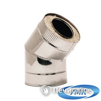 Дымоход УМК Сэндвич-отвод 135°  D115х200 Н+Оц 1.0мм 0.5мм по воде в Урае