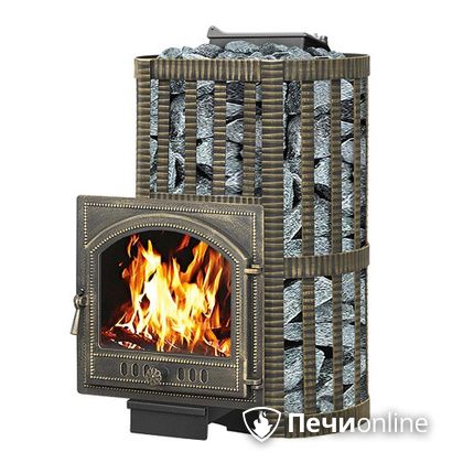 Дровяная банная печь Везувий Ураган Ковка 16 (205) с закрытой каменкой чугун в Урае