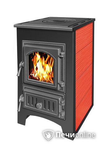 Печь-камин Везувий ПК-01 (270) с плитой 9 кВт красный в Урае
