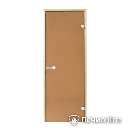 Дверь для бани Harvia Стеклянная дверь для сауны 7/19 коробка сосна бронза  D71901М в Урае